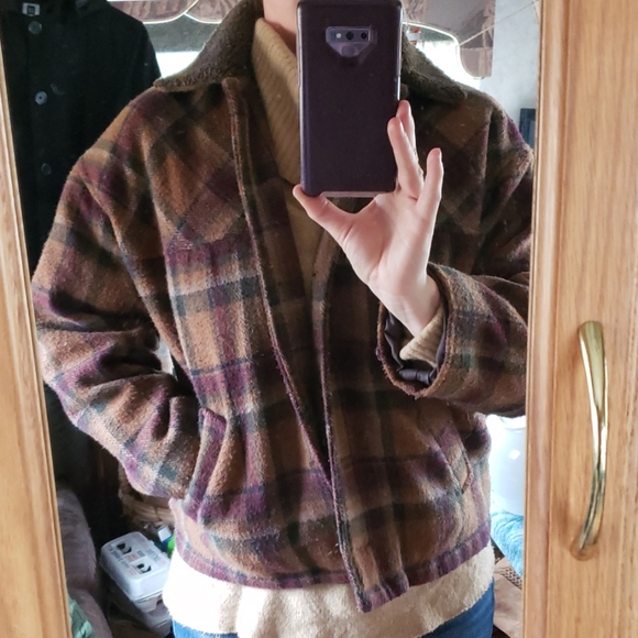 Plaid Wool Blend Peacoat - Picture 6 of 7